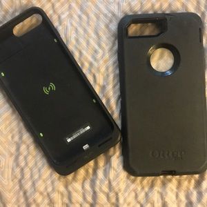 Mophie Charger case&otter box I phone 6 7 8 plus